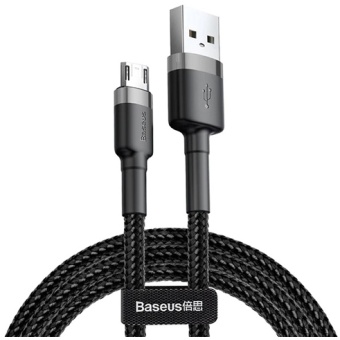 Фотографія Baseus Cafule Cable USB For Micro 1.5A 2m Gray Black