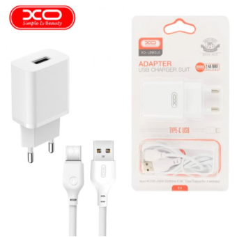 Зображення МЗП XO L99 single USB 2.4A with Type-C cable White
