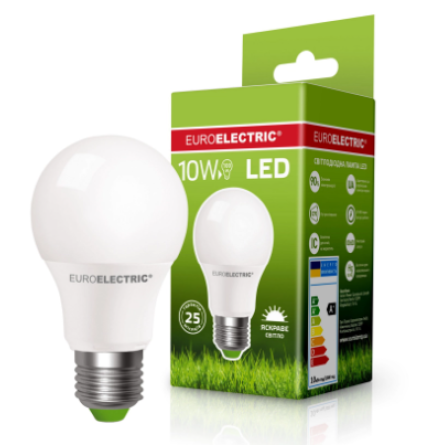 Лампочка Euroelectric LED Лампа A60 10W E27 4000K (100)