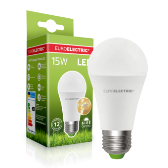 Изображение Лампочка Euroelectric LED Лампа A60 15W E27 4000K (50)