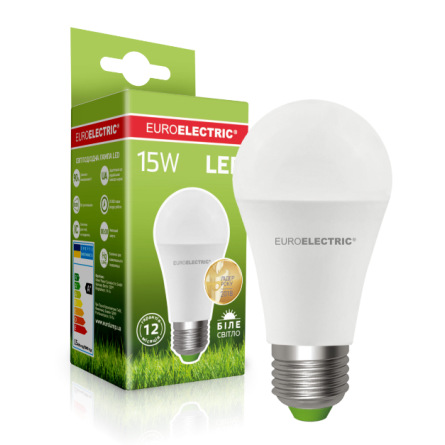 Лампочка Euroelectric LED Лампа A60 15W E27 4000K (50)