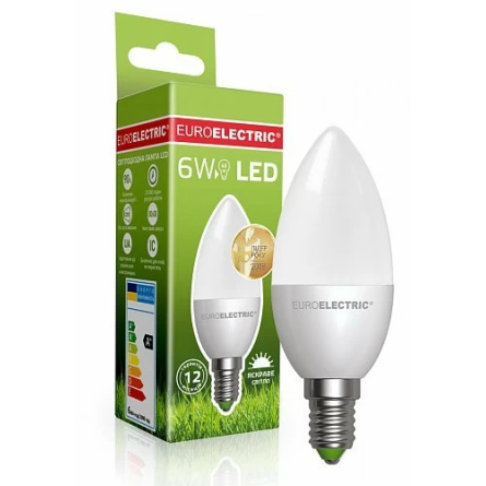 Лампочка Euroelectric LED Лампа CL 6W E14 4000K (100)