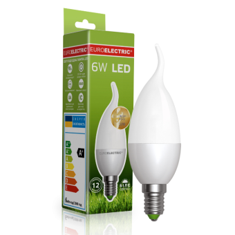 Зображення Лампочка Euroelectric LED Лампа CW 6W E14 4000K (100)