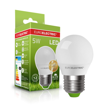 Зображення Лампочка Euroelectric LED Лампа G45 5W E27 4000K (100)
