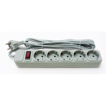 Зображення Мережевий фільтр Prologix PRS-075P5-30G 0.75 мм, 5 розеток, 3 метра