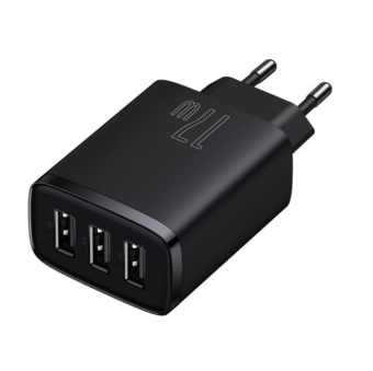 Зображення МЗП Baseus Compact  Charger 3U 17W EU Black