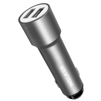 Зображення АЗП Walker WCR-22 2USB 1.0А 2.4A металл, удлиненные grey