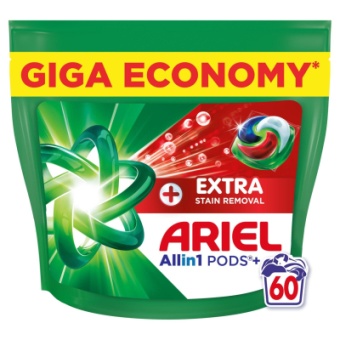 Изображение Капсулы для стирки Ariel Pods  All-in-1 Extra Stain Removal Екстрасила виведення плям 60 шт. (87002167640