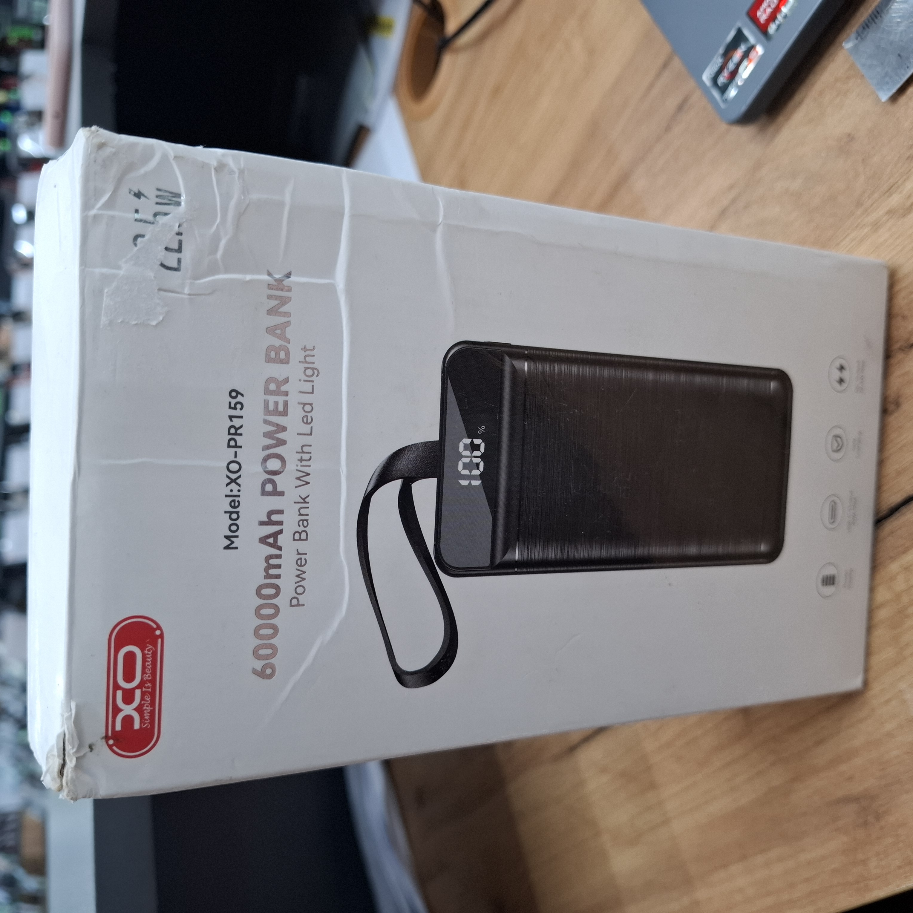 Уцінка * Мобільна батарея XO PR159 3USB Type-C QC&PD3.0 22.5W 60000mAh Black фото №2