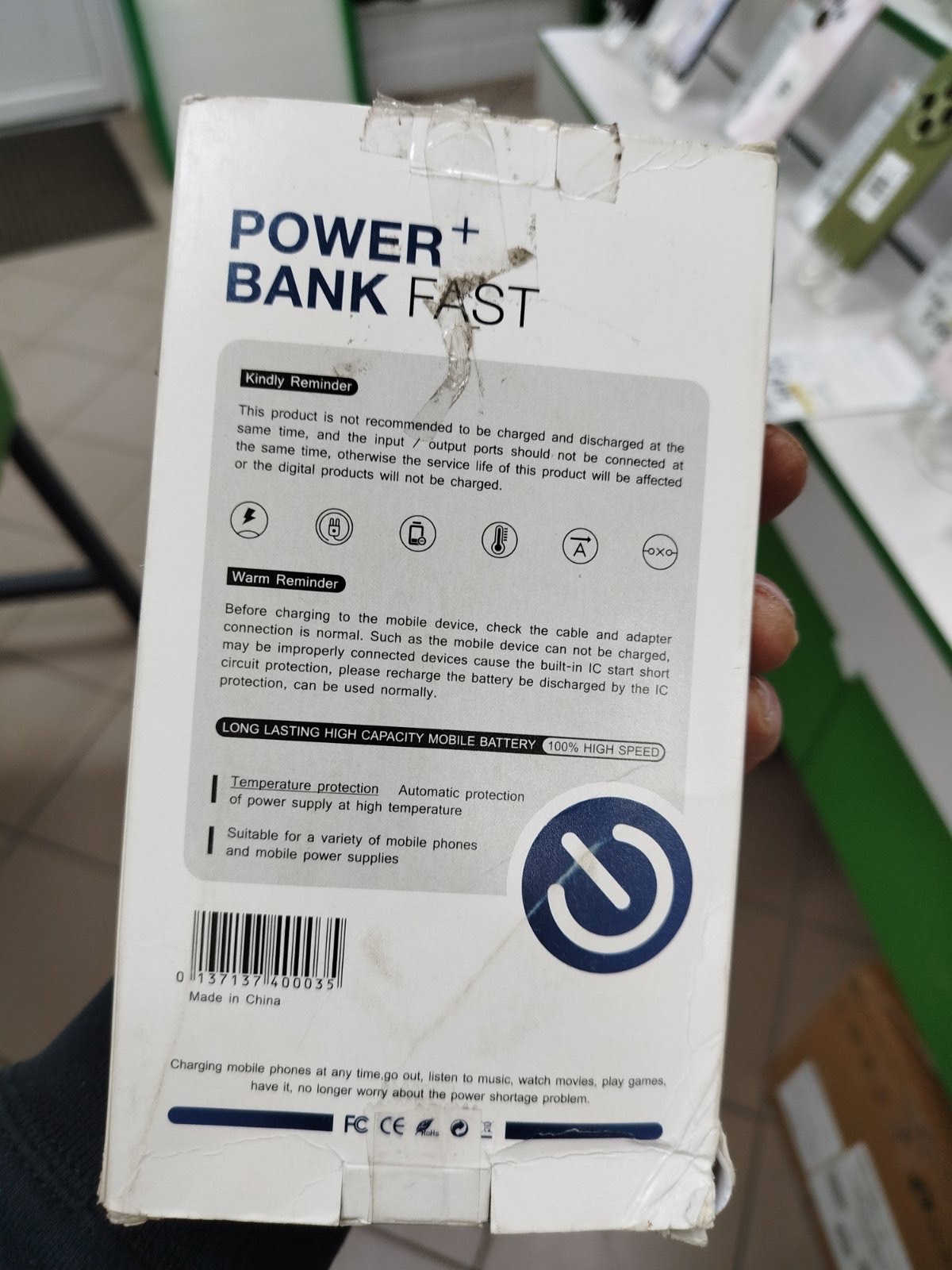 Уцінка **** Мобільна батарея Power Bank  Fast charge 40000 mAh Black фото №5