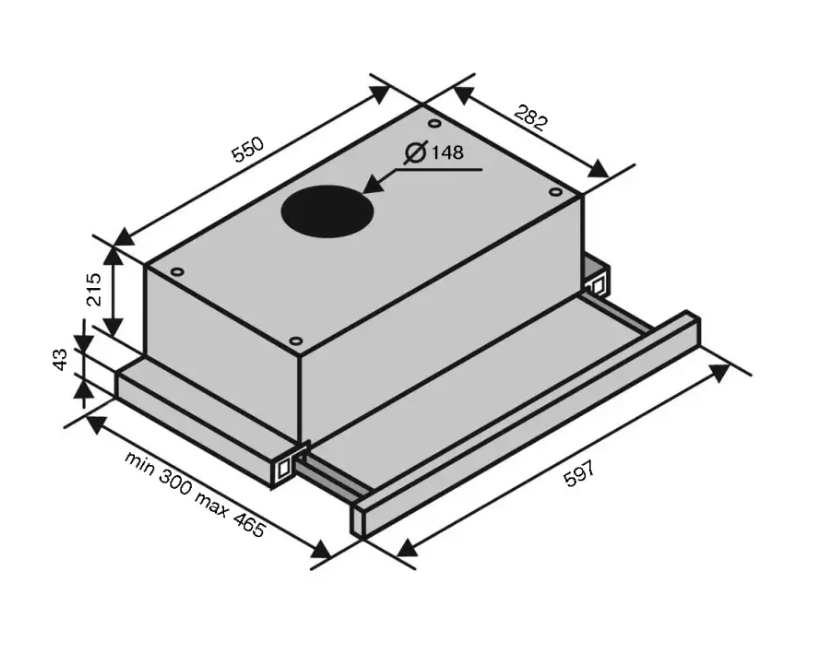 Витяжки Ventolux GARDA 60 INOX (1100) LED фото №3