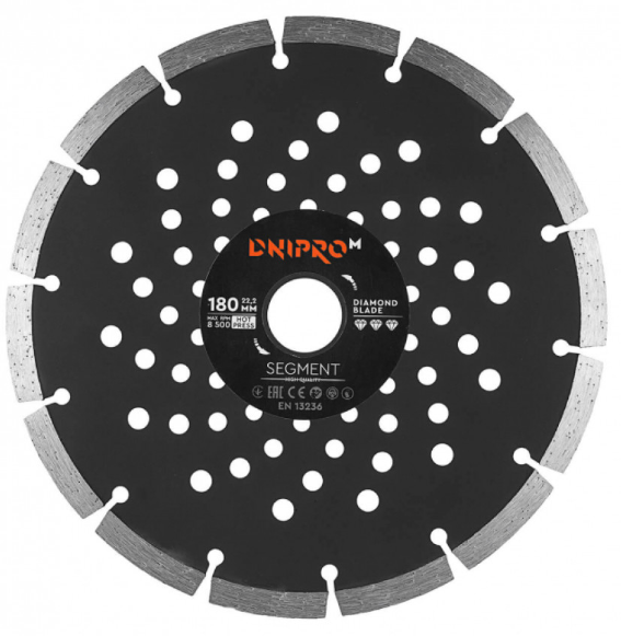 Круг отрезной Дніпро М 81957 000 Алмазний диск 180 25/4 (22,2 2.0 Solid)