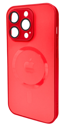 Чохол для телефона AG Glass Matt Frame Color MagSafe Logo for Apple iPhone 14 Pro Cola Red