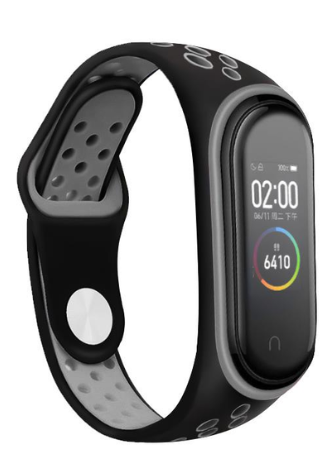 Ремінець для годинника BeCover Nike Style для Xiaomi Mi Smart Band 5 Black-Gray (705151)