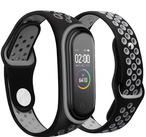 Ремінець для годинника BeCover Nike Style для Xiaomi Mi Smart Band 5 Black-Gray (705151) фото №2