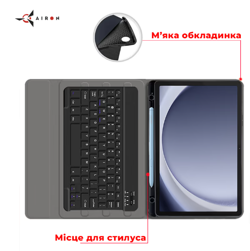 Чехол для планшета AirOn Premium Samsung Galaxy Tab A9 Plus 11'' 2023   Bluetooth Keyboard (4822352781115) фото №6