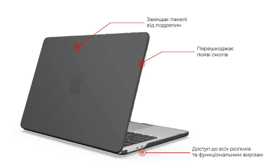 Сумка для ноутбука Armorstandart Matte Shell для MacBook Air 13.6 M3/M2 (A3113/A2681) Black (ARM80470) фото №3