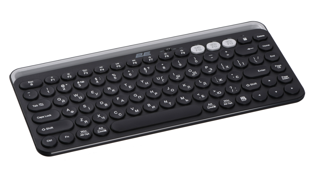 Клавіатура 2E KS250 Wireless USB/Bluetooth UA Black (2E-KS250WBK_UA) фото №3