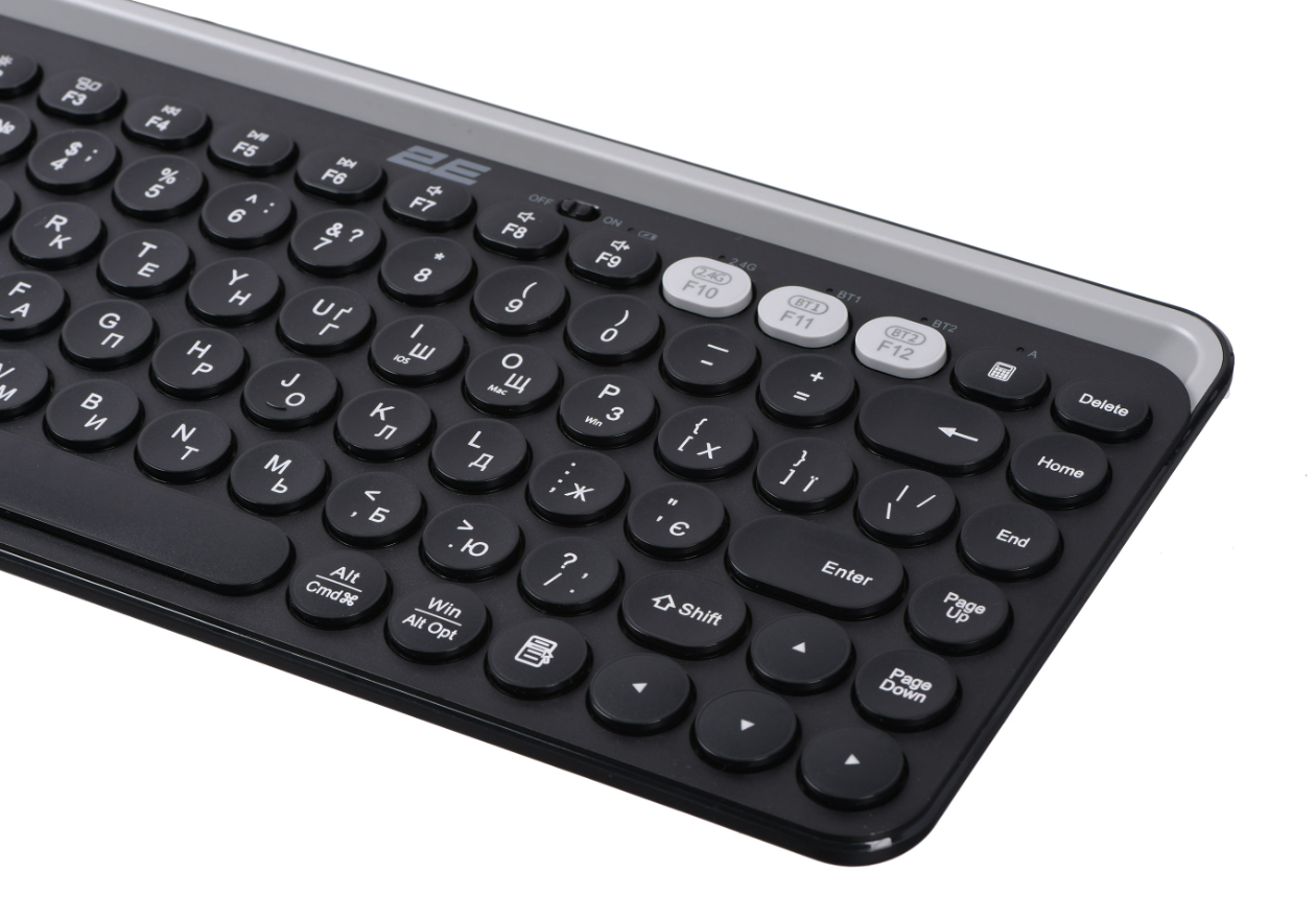 Клавіатура 2E KS250 Wireless USB/Bluetooth UA Black (2E-KS250WBK_UA) фото №4