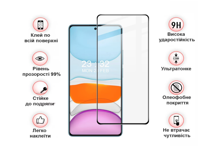 Захисне скло BeCover Xiaomi Redmi Note 14 4G Black (713099) фото №2