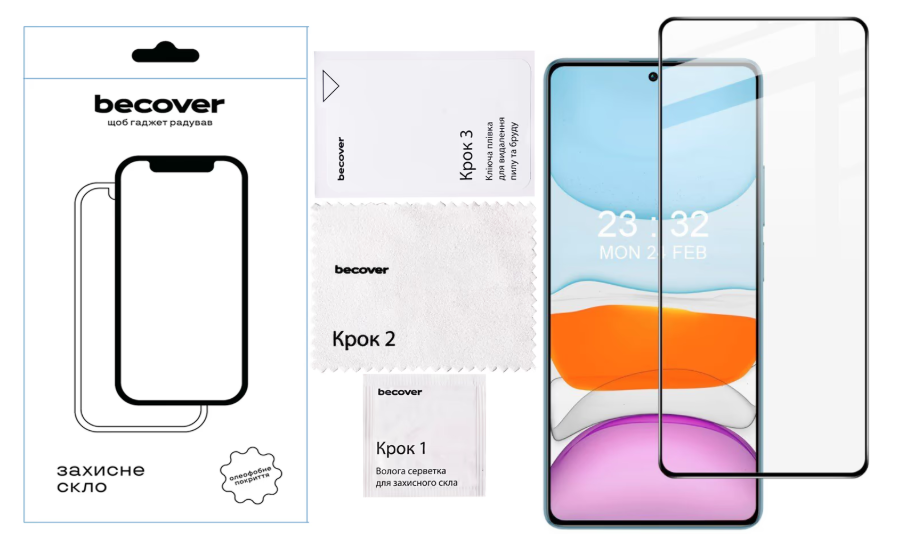 Захисне скло BeCover Xiaomi Redmi Note 14 4G Black (713099) фото №3