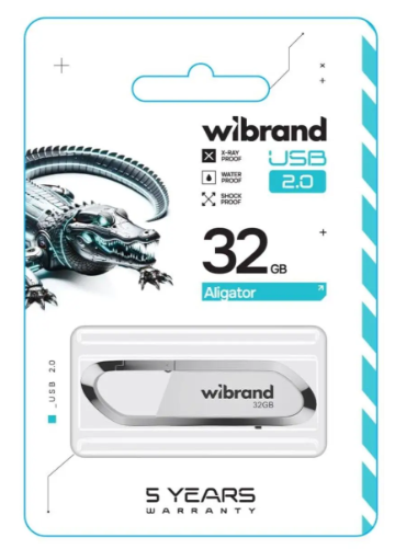 Флешка Mibrand Aligator 32Gb White 2.0 фото №3
