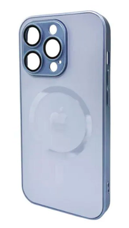 Чохол для телефона AG Glass Matt Frame Color MagSafe Logo for Apple iPhone 15 Pro Sierra Blue