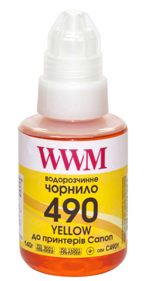 Чорнила для принтера Canon GI-490, 140г Yellow (C490Y)