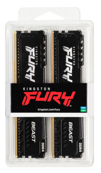 Модуль пам'яті для комп'ютера Kingston Fury (ex.HyperX) DDR4 16GB (2x8GB) 3200 MHz Fury Beast Black (KF432C16BBK2/16) фото №2