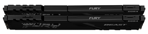 Модуль пам'яті для комп'ютера Kingston Fury (ex.HyperX) DDR4 16GB (2x8GB) 3200 MHz Fury Beast Black (KF432C16BBK2/16) фото №4