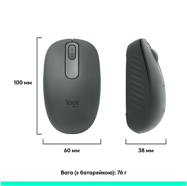 Компьютерная мыш Logitech M196 Bluetooth Graphite (910-007459) фото №3
