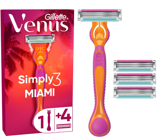 Бритва Gillette Simply Venus 3 Miami с 4 сменными картриджами (8700216878333) фото №2
