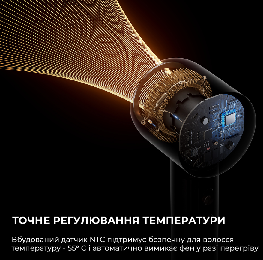 Уцінка ** Фен Dreamе Hair Glory Mix High-speed Hair Dryer-Gold AHD18 фото №9