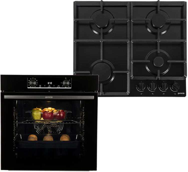 Духова шафа та варильна поверхня газова Gorenje BO6735E02BK + G641EB