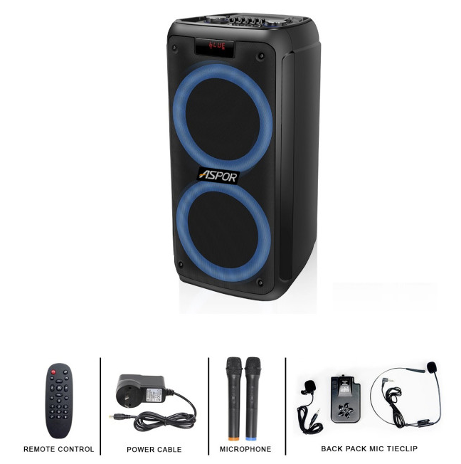 Портативна колонка Aspor A668 (with microphone) Black фото №2