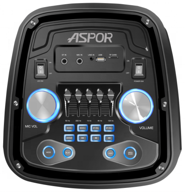 Портативна колонка Aspor A668 (with microphone) Black фото №4