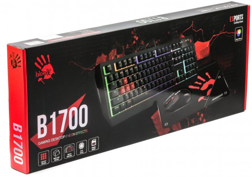 Клавиатура   мышка A4Tech B1700 Bloody (Black) фото №7