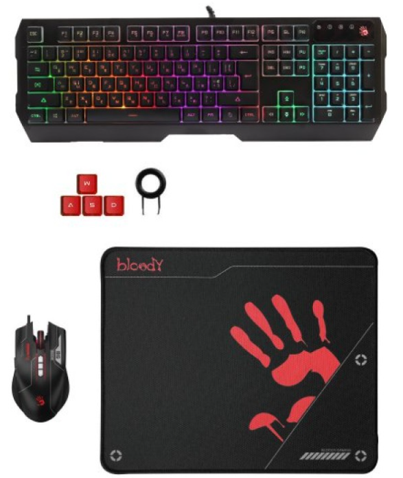 Клавиатура   мышка A4Tech B1700 Bloody (Black) фото №6
