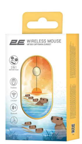 Комп'ютерна миша 2E MF300 CAPYBARA:SUNSET Silent WL BT жовтий фото №2