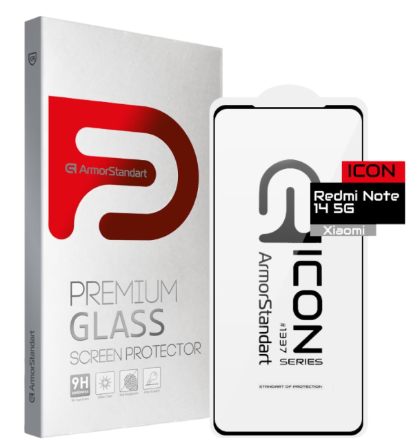 Захисне скло Armorstandart Icon для Xiaomi Redmi Note 14 5G Black (ARM83174)