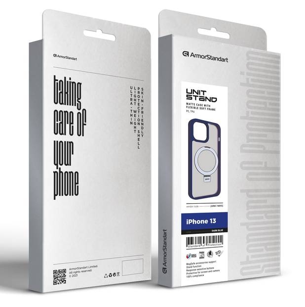 Чехол для телефона Armorstandart Unit Stand для Apple iPhone 13 Dark Blue (ARM74895) фото №2