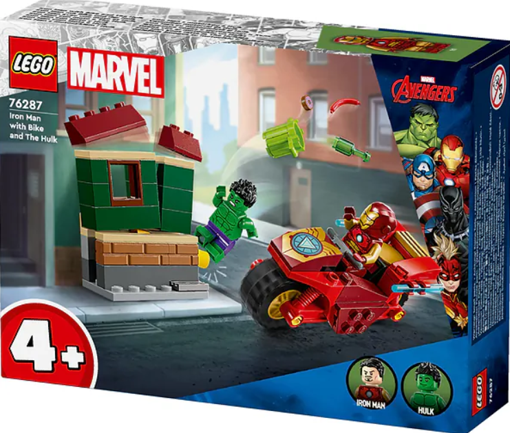 Конструктор Lego Marvel Залізна Людина на мотоциклі й Галк