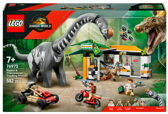 Конструктор Lego Jurassic World Місія з відстеження раптора і титанозавра