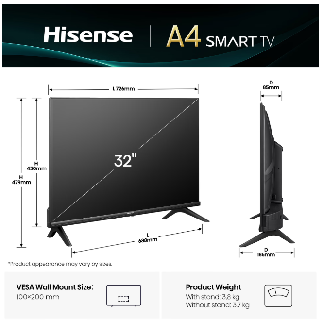 Телевізор Hisense 32A4Q фото №6