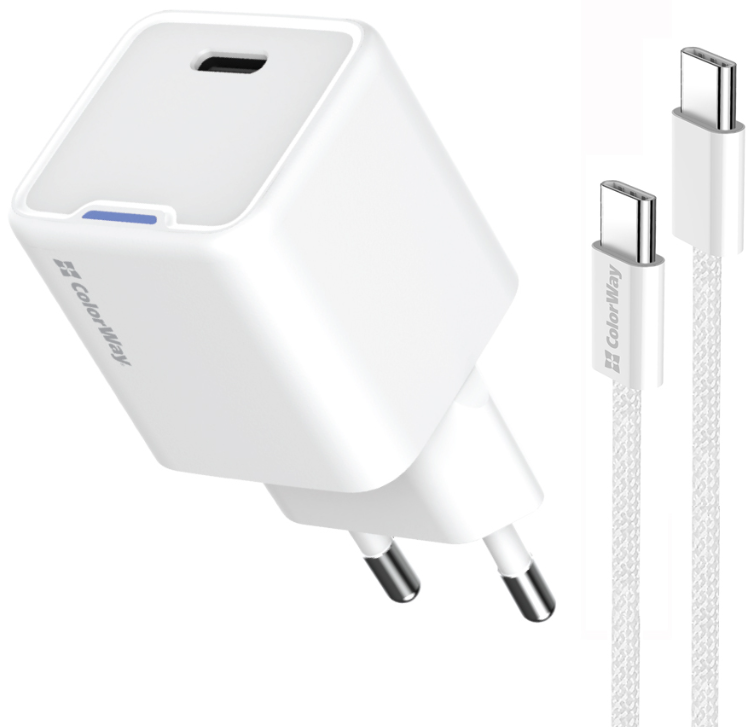 МЗП Colorway GaN Mini 25W PD Port PPS USB-C біле фото №4