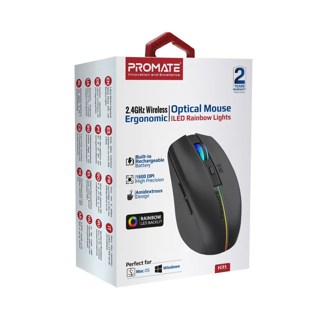 Компьютерная мыш Promate Kitt Wireless Black (kitt.black) фото №7