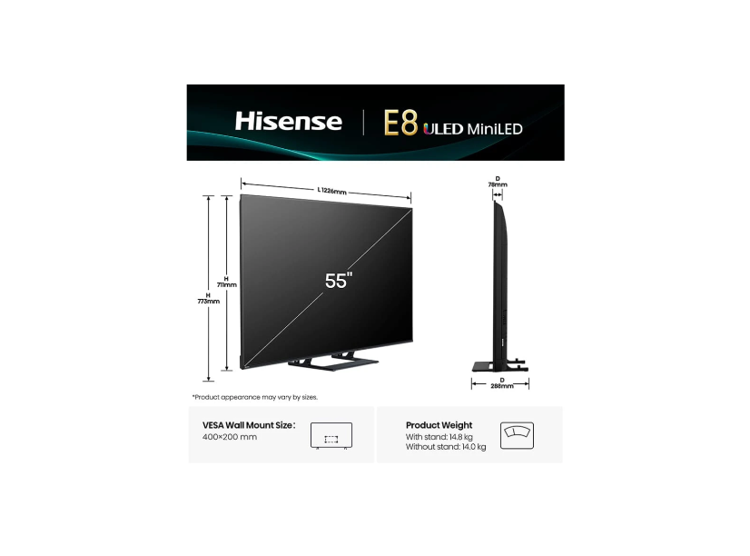 Телевізор Hisense 55E8Q фото №10