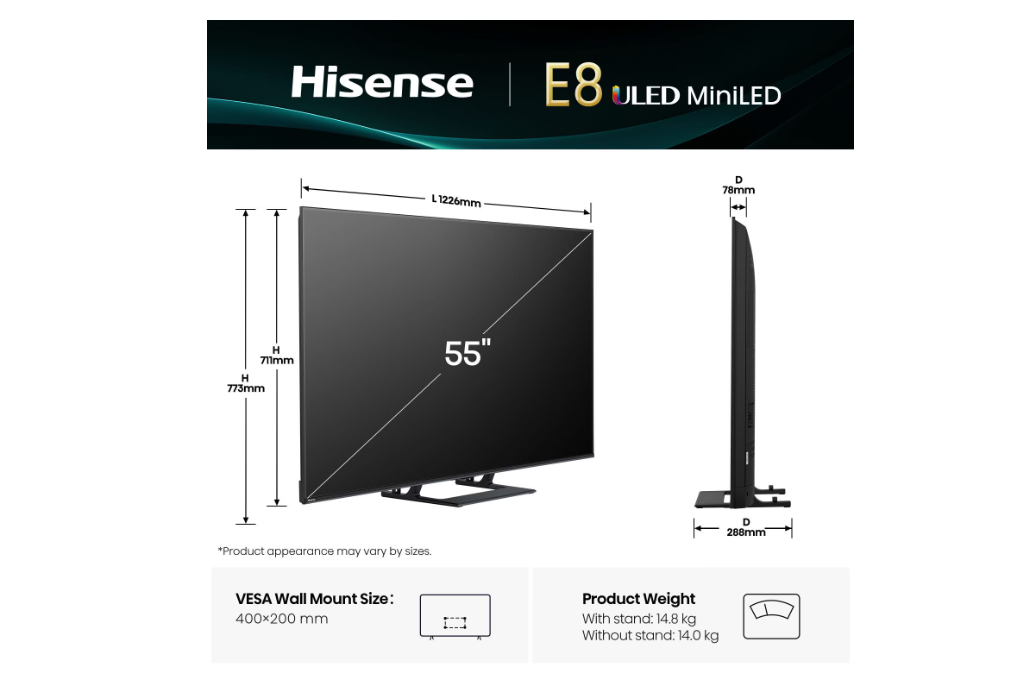 Телевізор Hisense 55E8Q фото №2