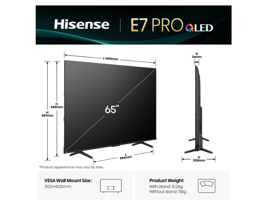 Телевізор Hisense 65E7Q PRO фото №4