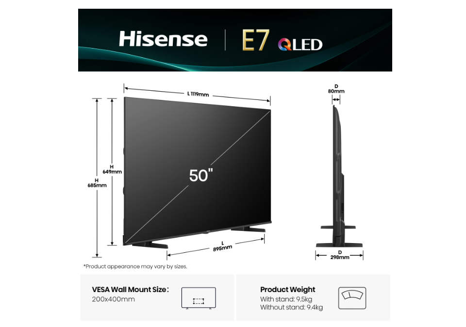 Телевізор Hisense 50E7Q фото №4